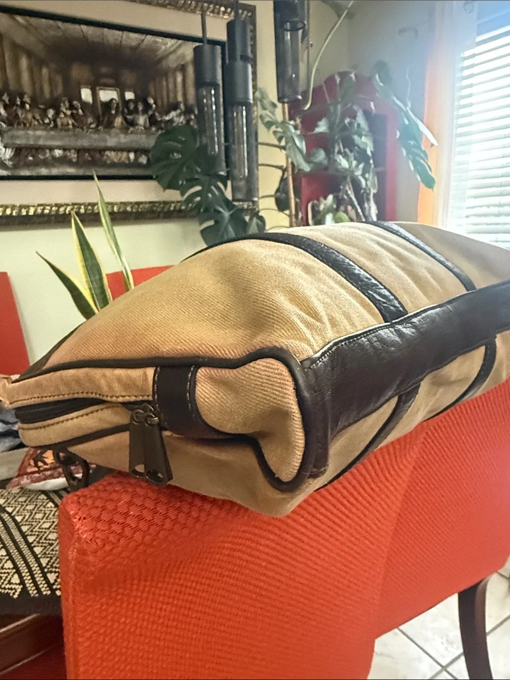 Fossil Estate Canvas Document Bag / Briefcase- vintage- pre-owned